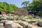 Beijing, China -  May 24, 2018: Iconic view of China stone museum at Mutianyu, the one of a section of China great wall