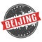 Beijing China Round Travel Stamp Icon Skyline City Design Seal Badge Illustration.