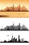 Beijing city skyline detailed silhouettes Set