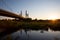 Beijing Nanhuan Bridge in sunset