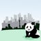 Beijing skyline with panda