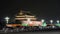 Beijing Tiananmen Square fountains night,Street traffic.China Political center.