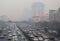 Beijing Traffic Jam And Air Pollution