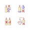Being safe around candle RGB color manual label icons set