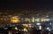 Beirut bay and port at night