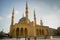 Beirut, Lebanon, April 03 - 2017: Beautiful mosque Mohammad Al-Amin Mosque, located in the center of Beirut in Lebanon