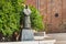 BEIRUT, LEBANON - AUGUST 14, 2014: Sculpture of the Pope John Paul II near the St. Elias Maronite Catholic Church