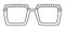 Bejewelled Retro Square frame glasses fashion accessory illustration. Sunglass front view for Men, women, silhouette