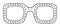 Bejewelled Retro Square frame glasses fashion accessory illustration. Sunglass front view for Men, women, style, flat