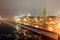 Beklemishev (Moskvoretskaya) Tower of Moscow Kremlin at Red Square in Moscow winter,Russia