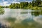 Bela Castle Mine Lakes and Drava river in Belavar, Hungary, near Croatian border