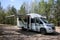 Belarus - 11.05.2021 - Camper. Mobile home on the highway. House on wheels.