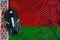 Belarus flag and computer mouse. Digital threat, illegal actions on the Internet