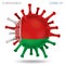 Belarus flag in virus shape