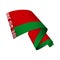 Belarus flag wavy abstract background. Vector illustration