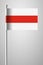 Belarus. Historical White-Red-White Flag. National Flag on Flagpole. Isolated Illustration on Gray
