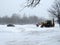 BELARUS, MOGILEV - February 13, 2021: the consequences of cyclone Volker for the residents of Mogilev