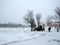 BELARUS, MOGILEV - February 13, 2021: the consequences of cyclone Volker for the residents of Mogilev