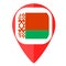 Belarus national flag country pin marker