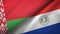 Belarus and Paraguay two flags textile cloth, fabric texture