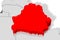 Belarus - political map, red country shape, borders