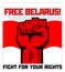 Belarus red protest fist