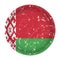 Belarus - round metal scratched flag, holes