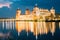 Belarus. Scenic View Of Mir Castle Complex In Bright Evening Ill