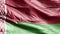 Belarus textile flag slow waving on the wind loop