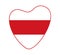Belarus white-red-white flag in heart shape. Vector illustration. Protest in Belarus on 2020