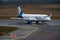 Belarusian airlines Belavia airplane Embraer after landing in Vilnius international airport. Aviation, charter flights