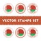 Belarusian flag rubber stamps set.