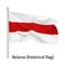 Belarusian historical flag in the wind on flagpole