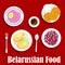 Belarusian vegetarian national dishes flat icon