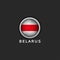 Belarusian white red white flag Belarus round 3d icon