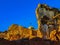 Belchite village war ruins in Aragon Spain at dusk