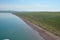 Bele Lake in the steppe of Khakassia bird\'s-eye view