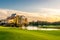 Belek, Turkey - May 13, 2022: Sueno hotel golf Belek with beautiful golf course. Sueno golf club in Sueno resort in