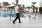 Belek, Turkey - October 2020: Hotel staff wearing face masks in an all-inclusive hotel. Safety measures in five star all-inclusive