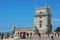 BELEM, PORTUGAL - JUNE 25, 2018: The Belem Tower Torre de Belem, Lisbon, Portugal. It is an iconic site of the city, originally