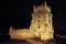 Belem Tower, 16th-century ceremonial gateway to Lisbon, Portugal, night view