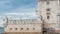 Belem Tower is a fortified tower located in the civil parish of Santa Maria de Belem timelapse in Lisbon, Portugal