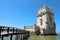 The Belem Tower Torre de Belem, Lisbon, Portugal. It is an iconic site of the city, originally built as a defence tower