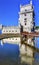 Belem Tower Torre Portuguese Symbol Reflection Lisbon Portugal