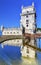 Belem Tower Torre Portuguese Symbol Reflection Lisbon Portugal