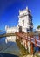 Belem Tower Torre Portuguese Symbol Reflection Lisbon Portugal