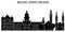 Belfast, North Ireland architecture vector city skyline, travel cityscape with landmarks, buildings, isolated sights on