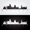 Belfast skyline and landmarks silhouette