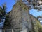 Belfort Ruins or Belfort Castle (Burg Belfort oder Burgruine Belfort) over the river Albula or Alvra, Surava