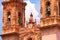 Belfries of the Taxco cathedral in guerrero mexico 